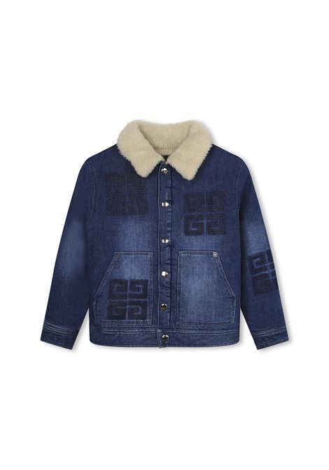 Indigo Denim Jacket With 4G Print - GIVENCHY KIDS - Russocapri